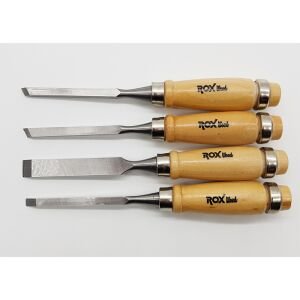 ROX Wood Ahşap Oyma Iskarpela Seti 12 Parça Metal Yüzüklü Saplı