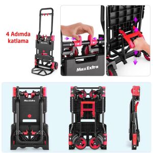 Max Extra FW-90TP Katlanır İkisi Bir Arada Koli Taşıma Arabası 66/136 kg