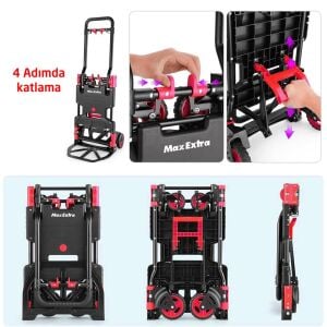 Max Extra FW-90TP Katlanır İkisi Bir Arada Koli Taşıma Arabası 66/136 kg