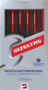 İZELTAŞ Elektronikçi Tip Klemens Torx Uçlu Tornavida Takımı 6 Parça