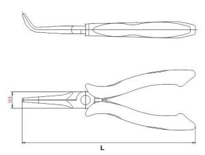 İZELTAŞ Elektronikçi Sivri Uçlu Eğri Kargaburun 150 mm