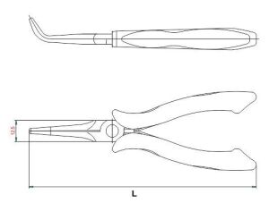 İZELTAŞ Elektronikçi Sivri Uçlu Eğri Kargaburun 150 mm