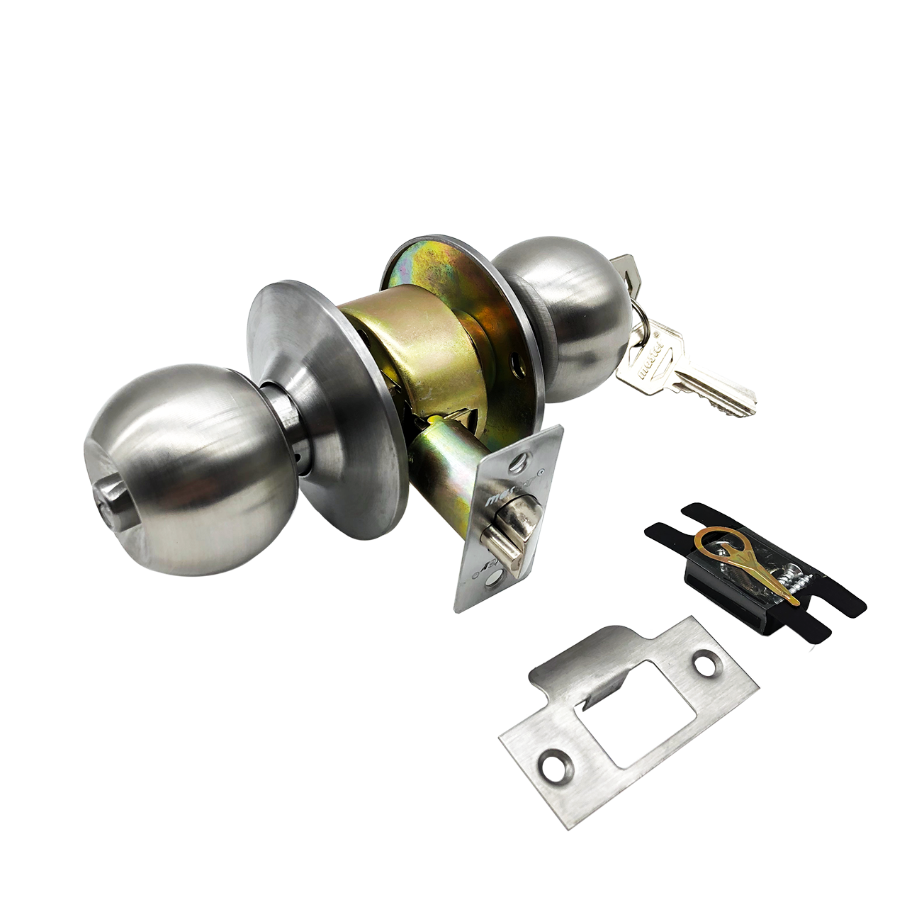 Master Otel Tipi Topuzlu Oda Kapı Kilidi Mat Saten Anahtarlı