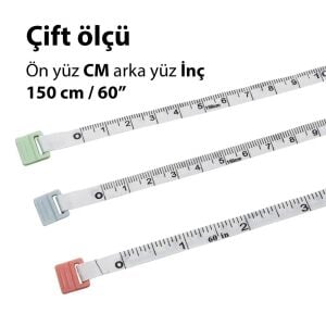 6440 Mini Anahtarlık Esnek Fiberglas Şerit Metre 150cm / 60inç