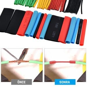 6081 Isıyla Daralan Renkli (Heat Shrink) Kablo Makaron Seti 560 Parça