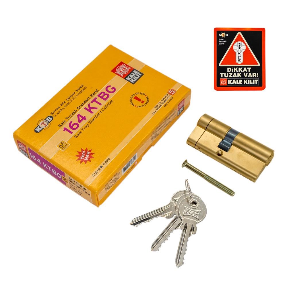 Kale Kilit 164 KTB G Tuzaklı Barel Kilit Göbeği 68 mm Sarı