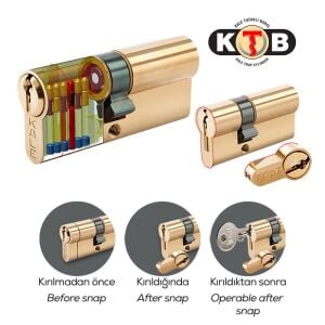 Kale Kilit 164 KTB G Tuzaklı Barel Kilit Göbeği 68 mm Sarı