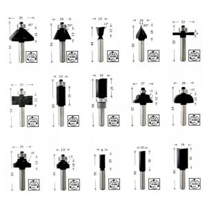 Bosch 2607017472 Ahşap Freze Uç Seti 15 Parça 8 mm Sap