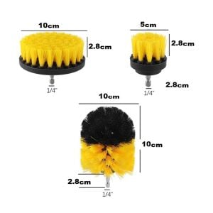 6084 Bits Saplı Matkaba Takılabilir Temizlik Fırça Seti 3 Parça