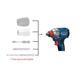 Bosch GDX 18V-285 / GSB 185-LI Akülü Vidalama ve Somun Sıkma Seti 18V 2Ah