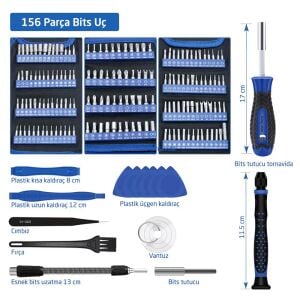 UF-Tools KS800170 Hassas 170 Parça Bits Uçlu Tornavida Seti