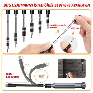 UF-Tools KS-840150 Hassas 150 Parça Bits Uçlu Tornavida Seti