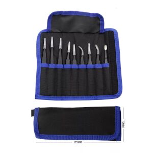 UF-Tools KS-ESD-9 Paslanmaz Çelik Antistatik 9 Parça Cımbız Seti