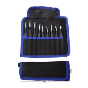 UF-Tools KS-ESD-9 Paslanmaz Çelik Antistatik 9 Parça Cımbız Seti