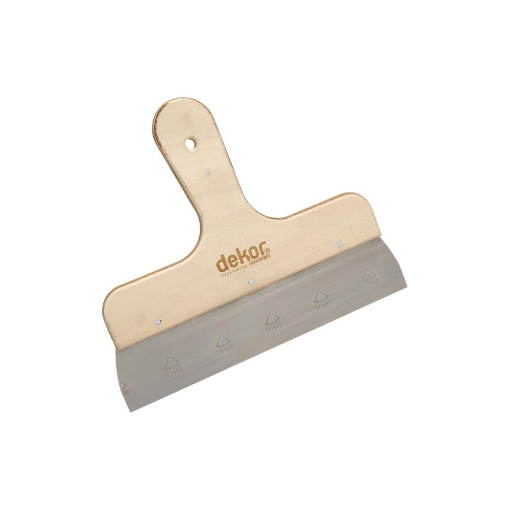 Dekor 146 Eğri Ahşap Saplı Ispaltula 25 cm (Paslanmaz Çelik)