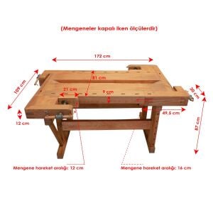Titi 1133 Dört Mengeneli Marangoz Çalışma Tezgahı 160 cm