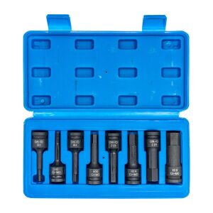 6085 1/2'' Havalı Uzun Allen Uçlu Lokma Takımı 8 Parça (5-19mm)