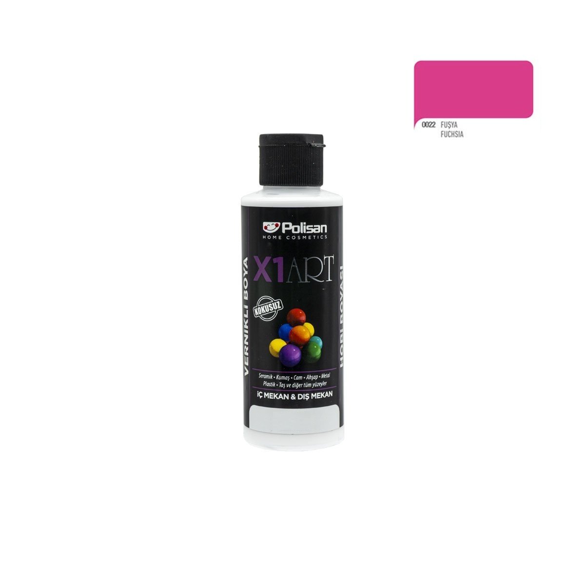 Polisan X1ART Vernikli Hobi Boyası 120ml - Fuşya