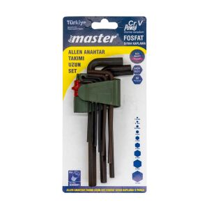 Master 530281 Uzun L Tipi Allen Anahtar Takımı 9 Parça