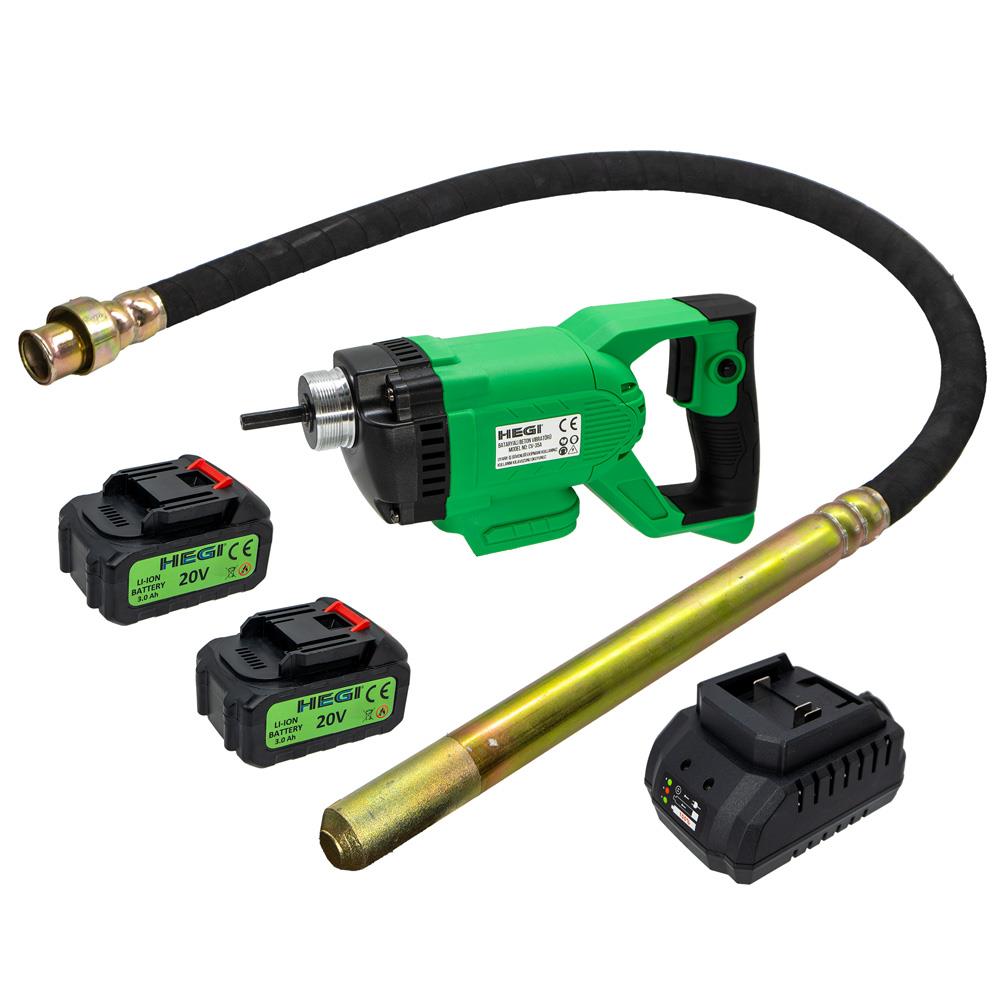 Hegi 400100100 Çift Akülü Beton Vibratörü 35mm 20V 3Ah