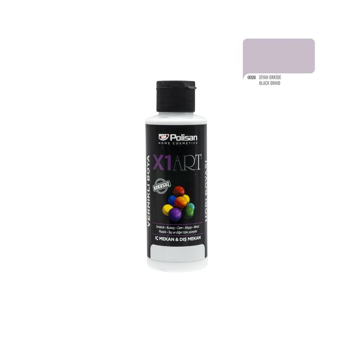 Polisan X1ART Vernikli Hobi Boyası 120ml - Siyah Orkide