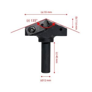 Titi 5528 Jiletli Freze Bıçağı 135 Derece (Sap:12mm)