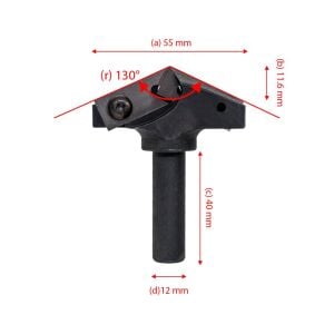 Titi 5524 Jiletli Freze Bıçağı 130 Derece (Sap:12 mm)