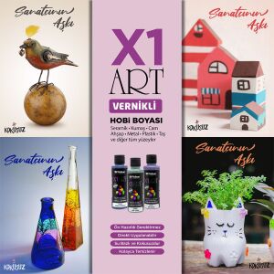 Polisan X1ART Vernikli Hobi Boyası 120ml - Gri Mavi