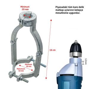 Rox Wood 0271 Kare Delik Zıvana Adaptörü (10 mm Matkap Uçlu)