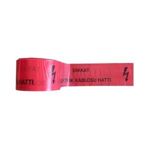 Elektrik Kablosu Hattı Emniyet Şeridi İkaz Bandı Kırmızı 15cm 250mt