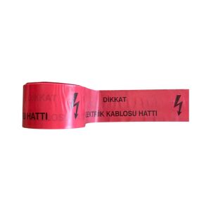 Elektrik Kablosu Hattı Emniyet Şeridi İkaz Bandı Kırmızı 15cm 250mt
