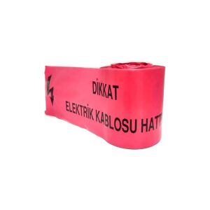 Elektrik Kablosu Hattı Emniyet Şeridi İkaz Bandı Kırmızı 15cm 250mt