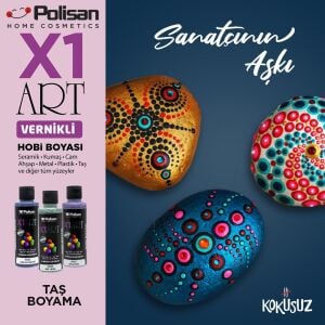Polisan X1ART Vernikli Hobi Boyası 120ml - Kobalt Turkuaz