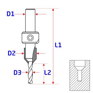 Eurostar TH14532 Freze Bıçağı Havşa Matkap Ucu 3 mm