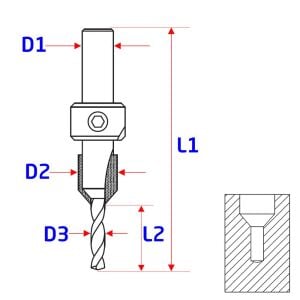 Eurostar TH14532 Freze Bıçağı Havşa Matkap Ucu 3 mm