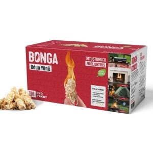 Bonga Odun Yünü Şömine Mangal Ateş Tutuşturucu - 150 Adet (2kg)