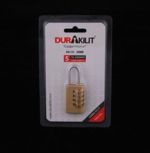 Dura Kilit DK-111 Pirinç Şifreli Asma Kilit 20 mm Dört Haneli