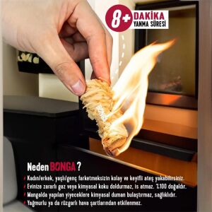 Bonga Odun Yünü Şömine Mangal Ateş Tutuşturucu - 50 Adet (700gr)
