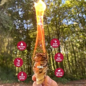 Bonga Odun Yünü Şömine Mangal Ateş Tutuşturucu - 50 Adet (700gr)