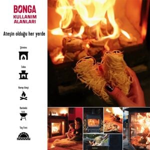 Bonga Odun Yünü Şömine Mangal Ateş Tutuşturucu - 50 Adet (700gr)
