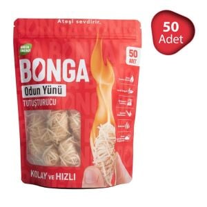 Bonga Odun Yünü Şömine Mangal Ateş Tutuşturucu - 50 Adet (700gr)