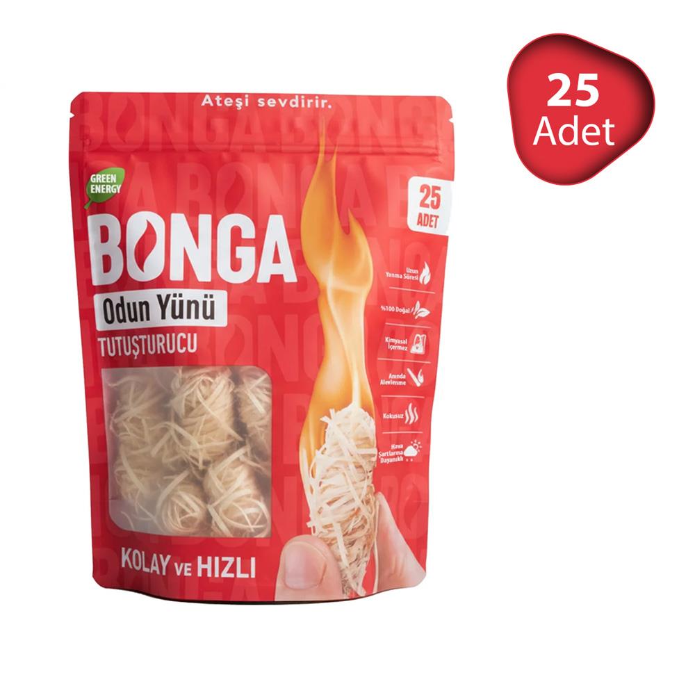 Bonga Odun Yünü Şömine Mangal Ateş Tutuşturucu - 25 Adet (350gr)