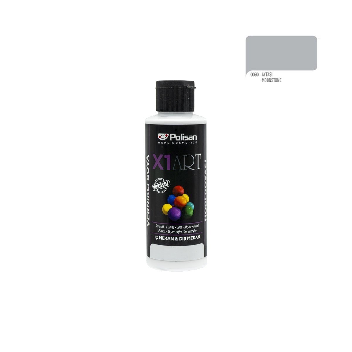 Polisan X1ART Vernikli Hobi Boyası 120ml - Ay Taşı
