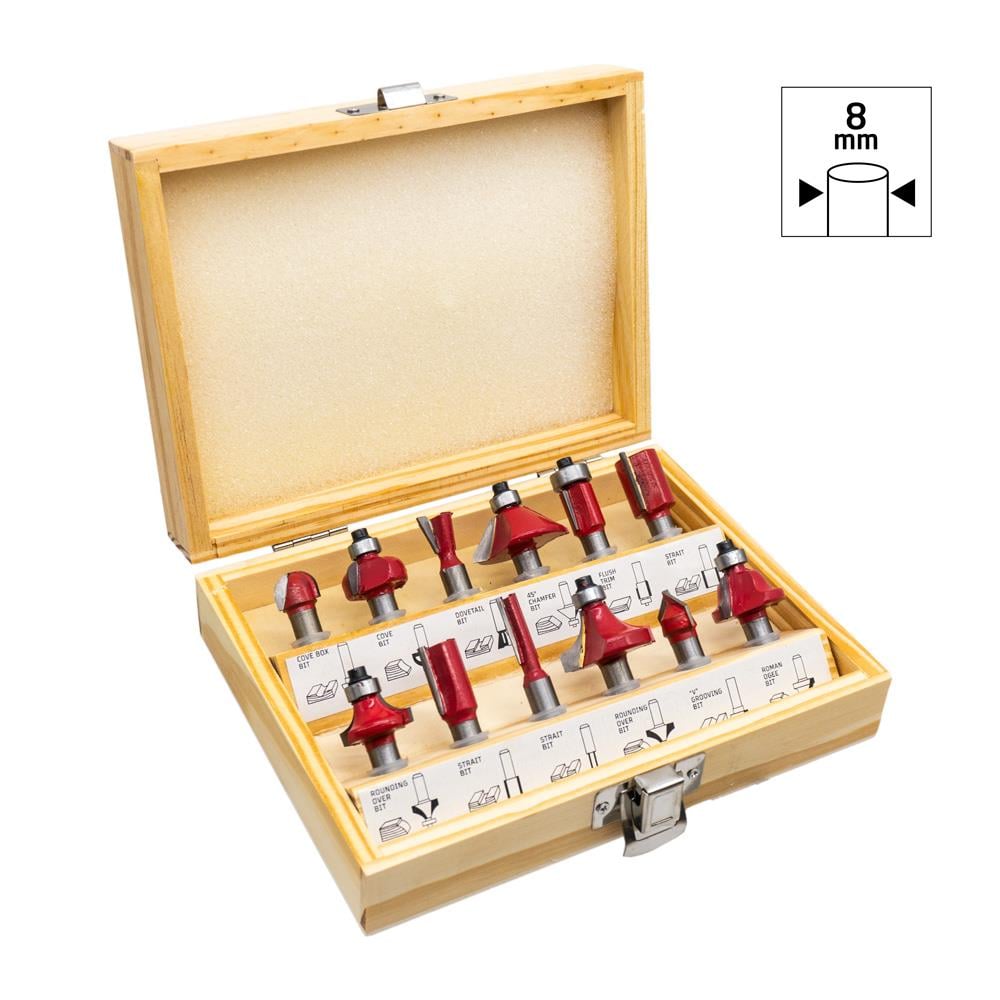 Rox Wood  0310 Ahşap Freze Seti 12 Parça (Sap: 8mm)