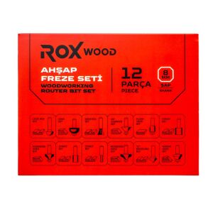 Rox Wood  0310 Ahşap Freze Seti 12 Parça (Sap: 8mm)