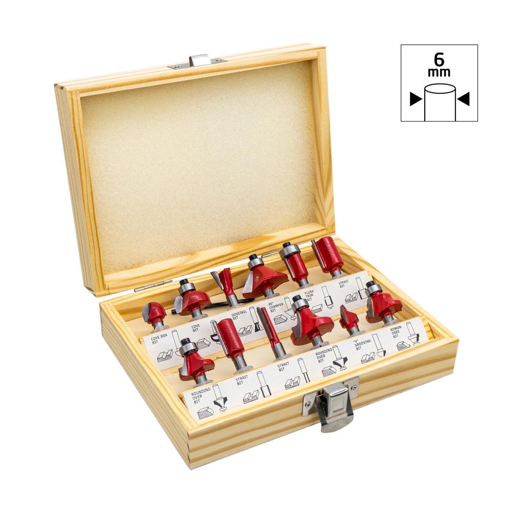 Rox Wood  0309 Ahşap Freze Seti 12 Parça (Sap: 6mm)