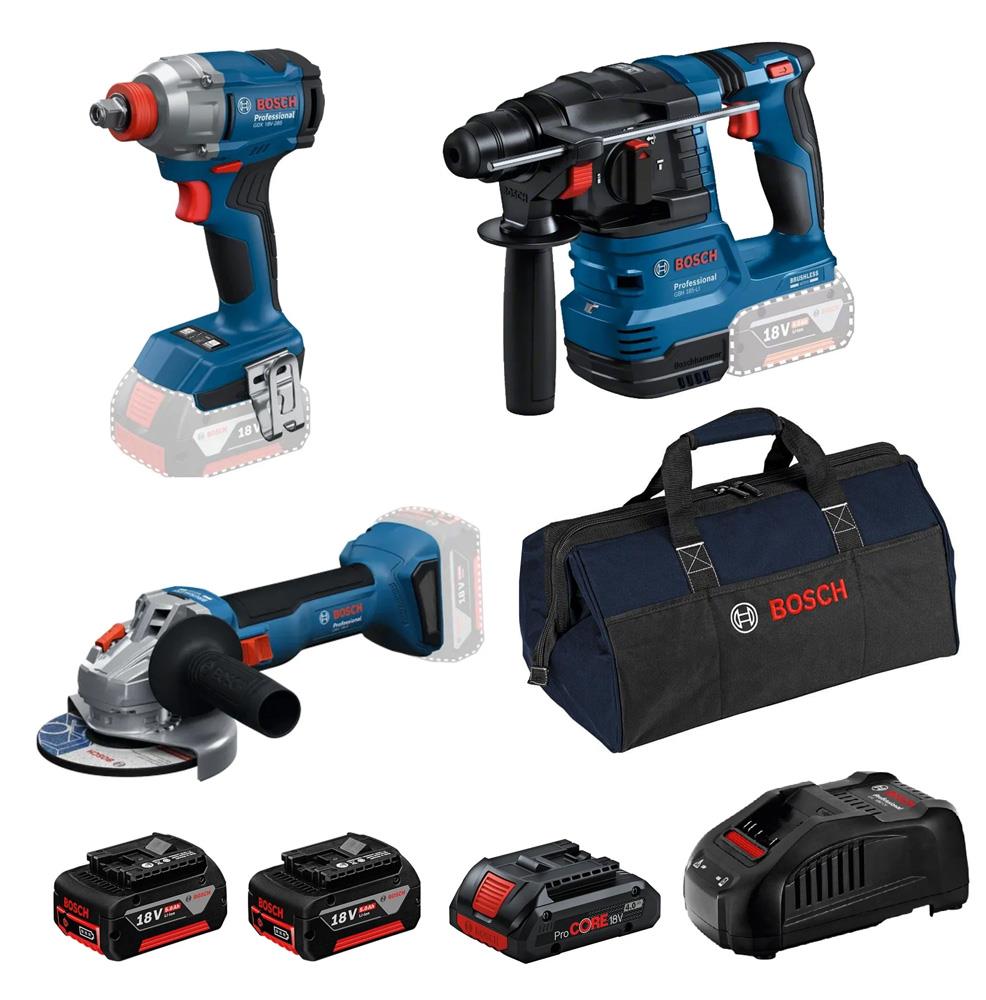 Bosch GWS 18V-8 + GBH 185-L + GDX 18V-285 Akülü Üçlü Set