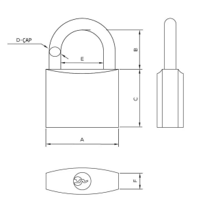 Asma Kilit Gri Kaplama 25 mm