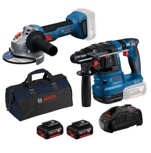 Bosch GWS 18V-8 Taşlama + GBH 185-L Kırıcı Delici İkili Set 18V 5Ah