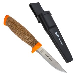 Rox Camping 0321 Bushcraft Plus Paslanmaz Çelik Kamp Bıçağı (Turuncu)